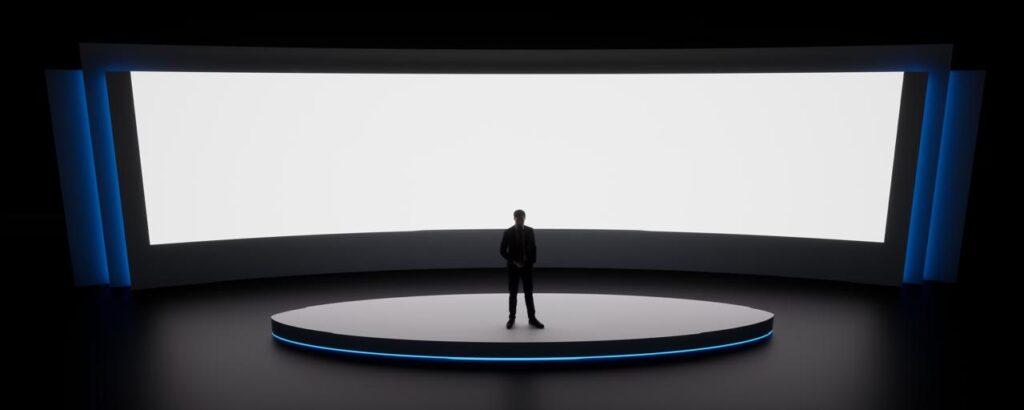 Curved LED screen event stage